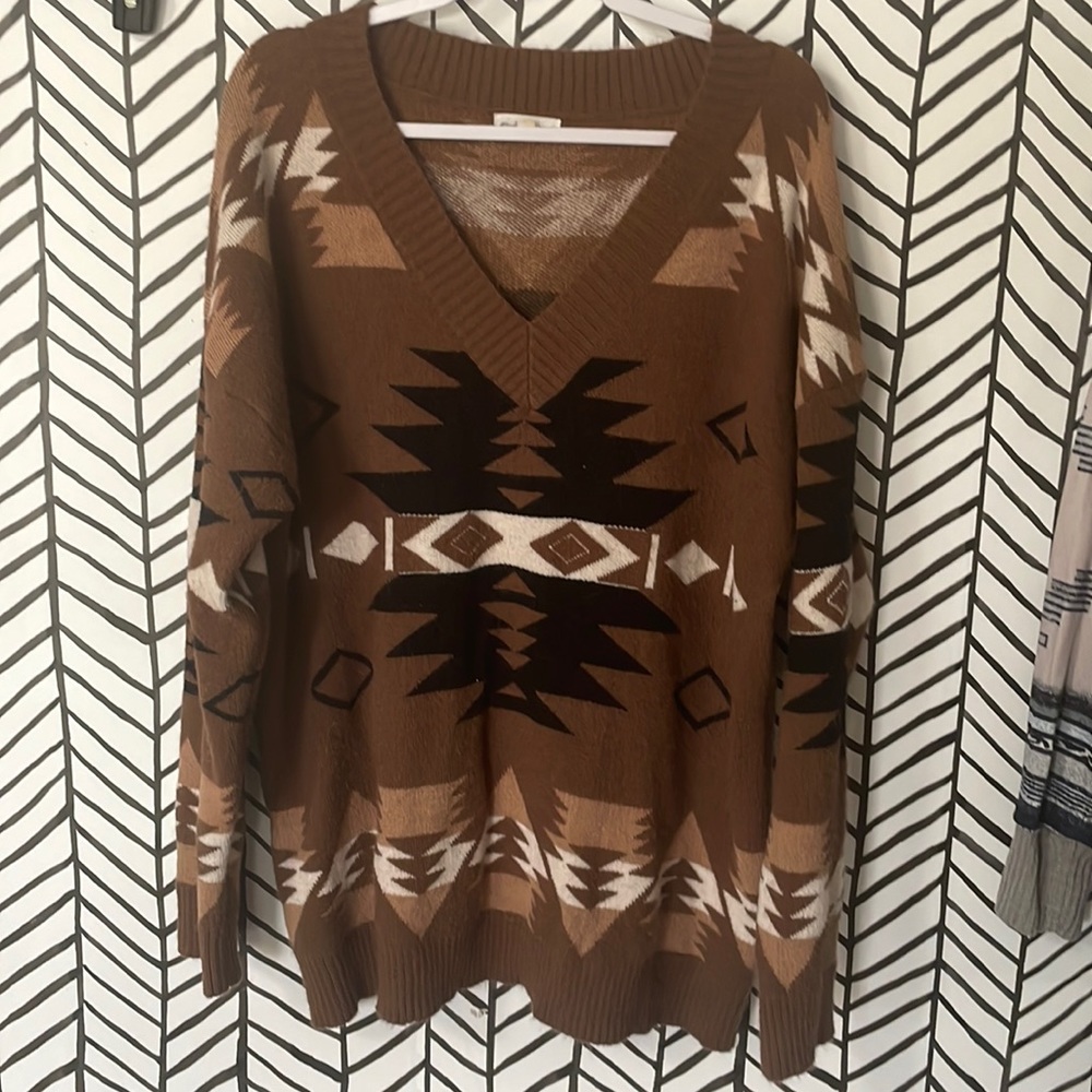 Macaron Aztec Sweater XL